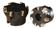 Kennametal - 5 Inserts, 2" Cut Diam, 3/4" Arbor Diam, 0.6" Max Depth of Cut, Indexable Square-Shoulder Face Mill - 0/90° Lead Angle, 1.56" High, AP.T 1604.., AP.W 1604.. & APEX 1604.. Insert Compatibility, Through Coolant, Series 7690 VA 16 - Apex Tool & Supply