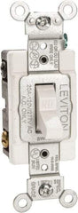 Leviton - 2 Pole, 120 to 277 VAC, 20 Amp, Commercial Grade, Toggle, Wall and Dimmer Light Switch - 1.31 Inch Wide x 4.06 Inch High - Apex Tool & Supply