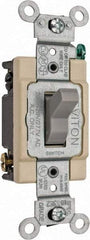Leviton - 4 Pole, 120 to 277 VAC, 20 Amp, Commercial Grade, Toggle, Wall and Dimmer Light Switch - 1.31 Inch Wide x 4.06 Inch High - Apex Tool & Supply