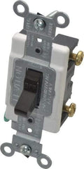 Leviton - 1 Pole, 120 to 277 VAC, 20 Amp, Commercial Grade, Toggle, Wall and Dimmer Light Switch - 1.31 Inch Wide x 4.06 Inch High - Apex Tool & Supply