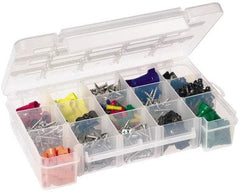 Akro-Mils - 7" Wide x 11" High x 2-3/8" Deep, Small Parts Storage Case - Clarified Polypropylene Frame, 3 to 15 Compartments, 2" Wide x 2-1/8 to 10-3/16" High x 2" Deep Bin - Apex Tool & Supply