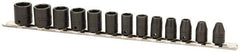 Proto - 13 Piece 1/4" Drive Impact Socket Set - 6 Points, 4mm to 10mm Range, Metric Measurement Standard - Apex Tool & Supply