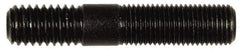Dorman - 3/8-24 Long Thread, 3/8-16 Short Thread, 2" OAL Unequal Double Threaded Stud - Steel, Black Oxide Finish, 1" Long Thread Length, 5/8" Short Thread Length - Apex Tool & Supply
