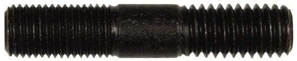 Dorman - 7/16-20 Long Thread, 7/16-14 Short Thread, 2-1/4" OAL Unequal Double Threaded Stud - Steel, Black Oxide Finish, 3/4" Long Thread Length, 3/4" Short Thread Length - Apex Tool & Supply