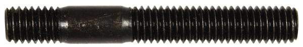 Dorman - 7/16-20 Long Thread, 7/16-14 Short Thread, 3-1/4" OAL Unequal Double Threaded Stud - Steel, Black Oxide Finish, 1-7/8" Long Thread Length, 5/8" Short Thread Length - Apex Tool & Supply