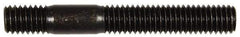 Dorman - 7/16-20 Long Thread, 7/16-14 Short Thread, 3-1/4" OAL Unequal Double Threaded Stud - Steel, Black Oxide Finish, 1-7/8" Long Thread Length, 5/8" Short Thread Length - Apex Tool & Supply