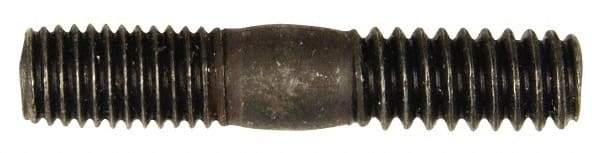 Dorman - 1/4-28 Long Thread, 1/4-20 Short Thread, 1-1/4" OAL Unequal Double Threaded Stud - Steel, Black Oxide Finish, 1/2" Long Thread Length, 1/2" Short Thread Length - Apex Tool & Supply