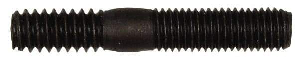 Dorman - 1/4-28 Long Thread, 1/4-20 Short Thread, 1-1/2" OAL Unequal Double Threaded Stud - Steel, Black Oxide Finish, 3/4" Long Thread Length, 1/2" Short Thread Length - Apex Tool & Supply