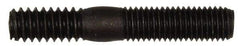 Dorman - 1/4-28 Long Thread, 1/4-20 Short Thread, 1-1/2" OAL Unequal Double Threaded Stud - Steel, Black Oxide Finish, 3/4" Long Thread Length, 1/2" Short Thread Length - Apex Tool & Supply