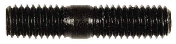 Dorman - 7/16-14 2" OAL Unequal Double Threaded Stud - Steel, Black Oxide Finish, 1" Long Thread Length, 3/4" Short Thread Length - Apex Tool & Supply