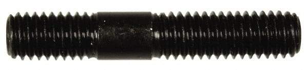 Dorman - 7/16-14 2-1/2" OAL Unequal Double Threaded Stud - Steel, Black Oxide Finish, 1-1/4" Long Thread Length, 3/4" Short Thread Length - Apex Tool & Supply