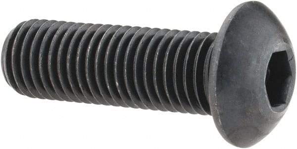 Holo-Krome - 5/16-24 UNF Hex Socket Drive, Button Screw - Alloy Steel, Black Oxide Finish, Fully Threaded, 1" Length Under Head - Apex Tool & Supply