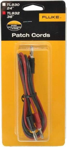 Fluke - Black/Red Electrical Test Equipment Patch Cord Set - Use with Test Equipment - Apex Tool & Supply