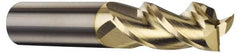 Accupro - 3 Flute Solid Carbide Roughing & Finishing Square End Mill - ZrN Finish, Straight Shank, 37° Helix, Centercutting - Apex Tool & Supply