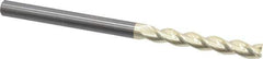 Accupro - 3/8", 2-1/2" LOC, 3/8" Shank Diam, 6" OAL, 3 Flute, Solid Carbide Square End Mill - Single End, ZrN Finish, Spiral Flute, 37° Helix, Centercutting, Right Hand Cut, Right Hand Flute - Apex Tool & Supply