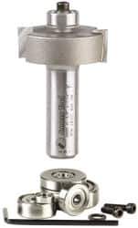 Amana Tool - 1-3/8" Cut Diam, 1/2" Length of Cut, 2 Flute Profiling Edge Profile Router Bit - Carbide-Tipped, 1/2" Shank Diam, 2-3/8" OAL, Uncoated - Apex Tool & Supply