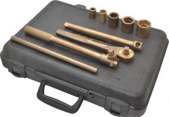 Ampco - 9 Piece 1/2" Drive Socket Set - 6 Points, 1/2" to 1-1/4" Range, Inch Measurement Standard - Apex Tool & Supply