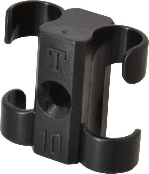 Midwest Control - 3/8 to 1/2 Hose OD, Multitube Holder - Black, 2 Slots, 1.1" OAL, 0.16" Mounting Hole, For Use With Tubes, Wires, Hose & Pipe - Apex Tool & Supply