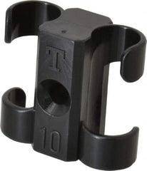 Midwest Control - 3/8 to 1/2 Hose OD, Multitube Holder - Black, 2 Slots, 1.1" OAL, 0.16" Mounting Hole, For Use With Tubes, Wires, Hose & Pipe - Apex Tool & Supply
