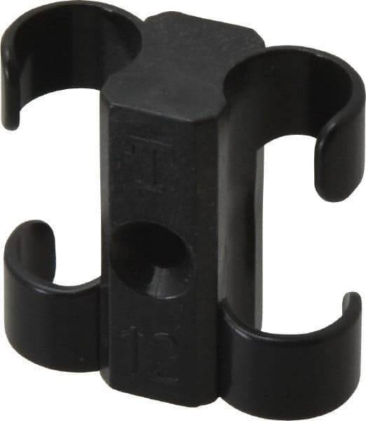 Midwest Control - 1/2 to 5/8 Hose OD, Multitube Holder - Black, 2 Slots, 1.33" OAL, 0.17" Mounting Hole, For Use With Tubes, Wires, Hose & Pipe - Apex Tool & Supply
