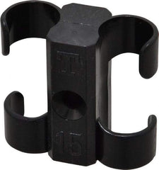 Midwest Control - 5/8 to 3/4 Hose OD, Multitube Holder - Black, 2 Slots, 1.61" OAL, 0.2" Mounting Hole, For Use With Tubes, Wires, Hose & Pipe - Apex Tool & Supply