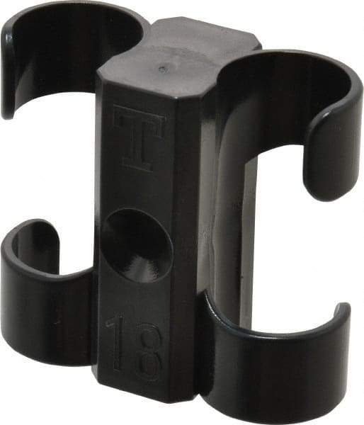 Midwest Control - 3/4 to 7/8 Hose OD, Multitube Holder - Black, 2 Slots, 1.88" OAL, 0.22" Mounting Hole, For Use With Tubes, Wires, Hose & Pipe - Apex Tool & Supply