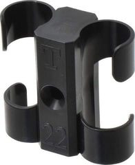 Midwest Control - 7/8 to 1 Hose OD, Multitube Holder - Black, 2 Slots, 2.4" OAL, 1/4" Mounting Hole, For Use With Tubes, Wires, Hose & Pipe - Apex Tool & Supply