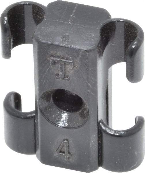 Midwest Control - 5/32 to 1/4 Hose OD, Multitube Holder - Black, 2 Slots, 0.7" OAL, 0.12" Mounting Hole, For Use With Tubes, Wires, Hose & Pipe - Apex Tool & Supply