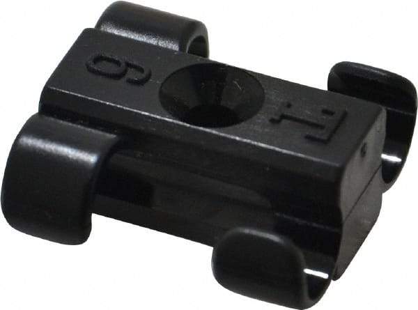 Midwest Control - 1/4 to 5/16 Hose OD, Multitube Holder - Black, 2 Slots, 0.8" OAL, 0.12" Mounting Hole, For Use With Tubes, Wires, Hose & Pipe - Apex Tool & Supply