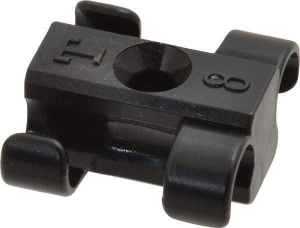 Midwest Control - 5/16 to 3/8 Hose OD, Multitube Holder - Black, 2 Slots, 0.96" OAL, 0.16" Mounting Hole, For Use With Tubes, Wires, Hose & Pipe - Apex Tool & Supply