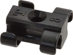Midwest Control - 5/16 to 3/8 Hose OD, Multitube Holder - Black, 2 Slots, 0.96" OAL, 0.16" Mounting Hole, For Use With Tubes, Wires, Hose & Pipe - Apex Tool & Supply