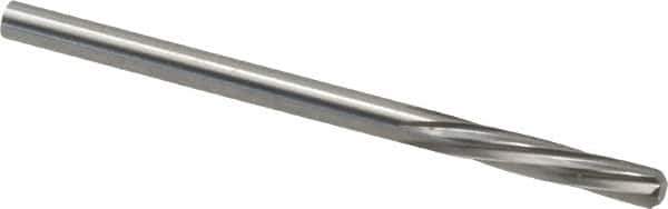 Magafor - 3.2512mm Solid Carbide 6 Flute Chucking Reamer - Spiral Flute, 0.128" Straight Shank, 19/32" Flute Length, 2-1/4" OAL - Apex Tool & Supply