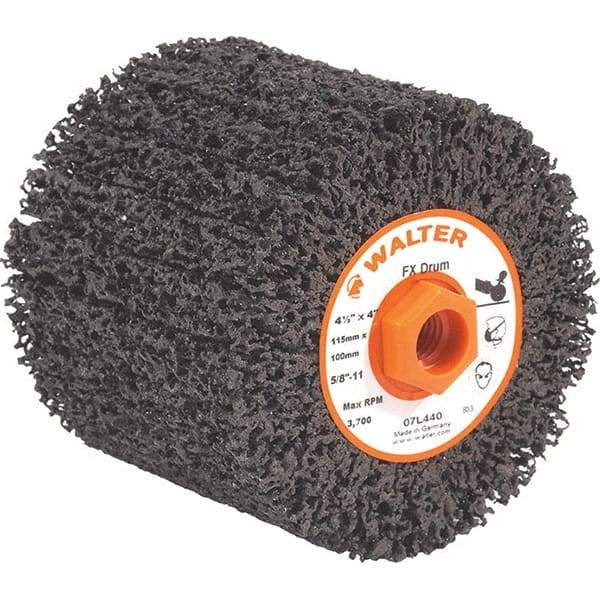 WALTER Surface Technologies - 4-1/2" Diam, Aluminum Oxide Unmounted Flap Wheels - 5/8" Hole, 4" Wide, Nonwoven, Coarse Grade, 3,800 Max RPM - Apex Tool & Supply