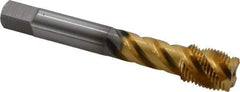 OSG - 5/8-18 UNF 4 Flute 2B Modified Bottoming Spiral Flute Tap - Vanadium High Speed Steel, TiN Finish, 100mm OAL, Right Hand Flute, Right Hand Thread - Apex Tool & Supply