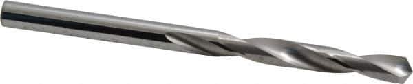 SGS - #5 118° Solid Carbide Jobber Drill - Bright Finish, Right Hand Cut, Spiral Flute, Straight Shank, 3" OAL, Faceted Point - Apex Tool & Supply