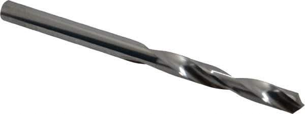 SGS - #6 118° Solid Carbide Jobber Drill - Bright Finish, Right Hand Cut, Spiral Flute, Straight Shank, 3" OAL, Faceted Point - Apex Tool & Supply