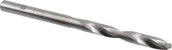 SGS - #8 118° Solid Carbide Jobber Drill - Bright Finish, Right Hand Cut, Spiral Flute, Straight Shank, 3" OAL, Faceted Point - Apex Tool & Supply