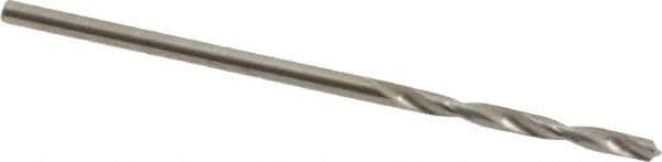 SGS - #53 118° Solid Carbide Jobber Drill - Bright Finish, Right Hand Cut, Spiral Flute, Straight Shank, 1-1/2" OAL, Faceted Point - Apex Tool & Supply