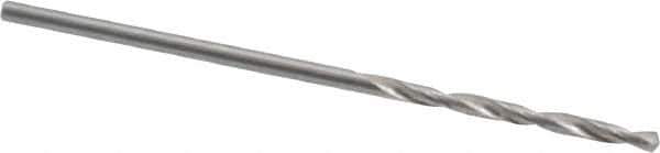SGS - #55 118° Solid Carbide Jobber Drill - Bright Finish, Right Hand Cut, Spiral Flute, Straight Shank, 1-1/2" OAL, Faceted Point - Apex Tool & Supply