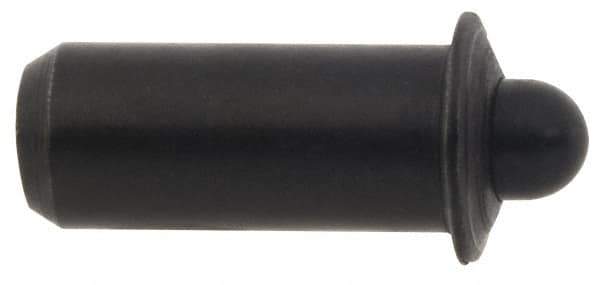 Vlier - 1.1" Body Len x 1/2" Body Diam, 0.332" Plunger Diam, 8 Lb Init to 18 Lb Final End Force, 1.1" Len Under Flange, Steel Press Fit Spring Plunger - 11/16" Flange Diam, 0.134" Flange Thickness, 1.234" Plunger Len, 1/4" Plunger Projection - Apex Tool & Supply