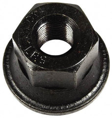 Dorman - 9/16-18 Black Oil Quench Finish Flanged Wheel Nut - 1-1/16" Hex, 1" OAL, 1.6 Diam Flange Seat Angle - Apex Tool & Supply