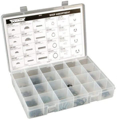 Dorman - 260 Piece E Style External Retaining Ring, Hair Pin Clip, Spring Pin & Woodruff Key Assortment - Spring Steel - Apex Tool & Supply