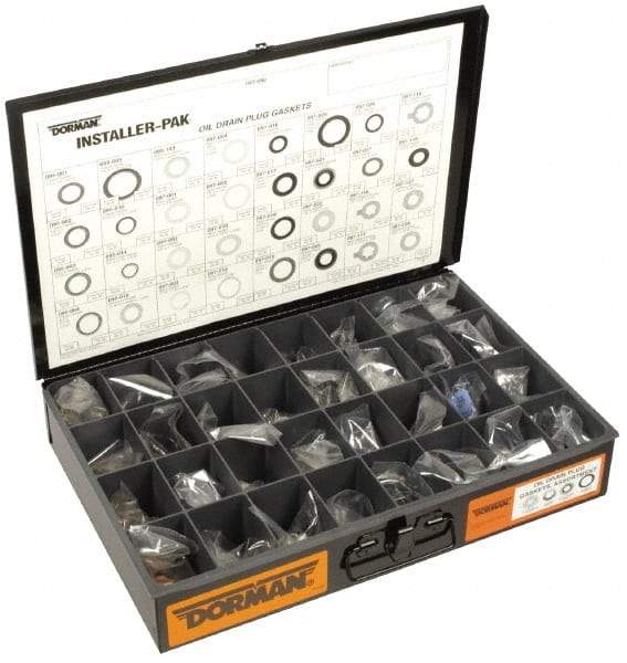 Dorman - 320 Piece, 1/2 to 7/8" Oil Drain Plug Gaskets - Copper, Aluminum, Nylon, Fiber, Rubber/Metal, Ribbed & Synthetic Nylon - Apex Tool & Supply