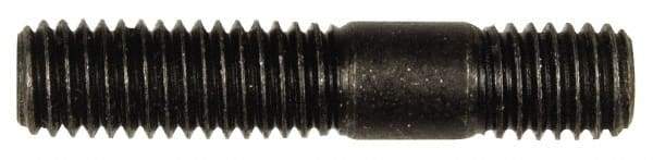 Dorman - M8x1.25 40mm OAL Unequal Double Threaded Stud - Steel, Black Oxide Finish, 21mm Long Thread Length, 10mm Short Thread Length, Metric - Apex Tool & Supply