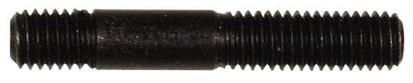 Dorman - M8x1.25 50mm OAL Unequal Double Threaded Stud - Steel, Black Oxide Finish, 23mm Long Thread Length, 10mm Short Thread Length, Metric - Apex Tool & Supply