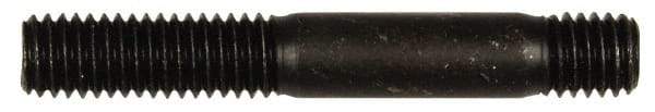 Dorman - M8x1.25 55mm OAL Unequal Double Threaded Stud - Steel, Black Oxide Finish, 23mm Long Thread Length, 10mm Short Thread Length, Metric - Apex Tool & Supply
