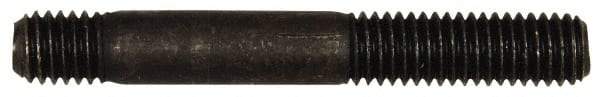 Dorman - M8x1.25 60mm OAL Unequal Double Threaded Stud - Steel, Black Oxide Finish, 24mm Long Thread Length, 10mm Short Thread Length, Metric - Apex Tool & Supply