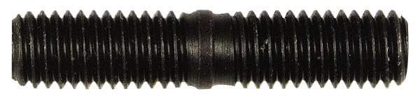 Dorman - M8x1.25 38mm OAL Unequal Double Threaded Stud - Steel, Black Oxide Finish, 18mm Long Thread Length, 17mm Short Thread Length, Metric - Apex Tool & Supply