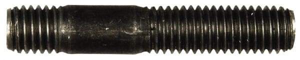 Dorman - M10x1.50 57mm OAL Unequal Double Threaded Stud - Steel, Black Oxide Finish, 28mm Long Thread Length, 12mm Short Thread Length, Metric - Apex Tool & Supply