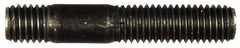 Dorman - M10x1.50 57mm OAL Unequal Double Threaded Stud - Steel, Black Oxide Finish, 28mm Long Thread Length, 12mm Short Thread Length, Metric - Apex Tool & Supply